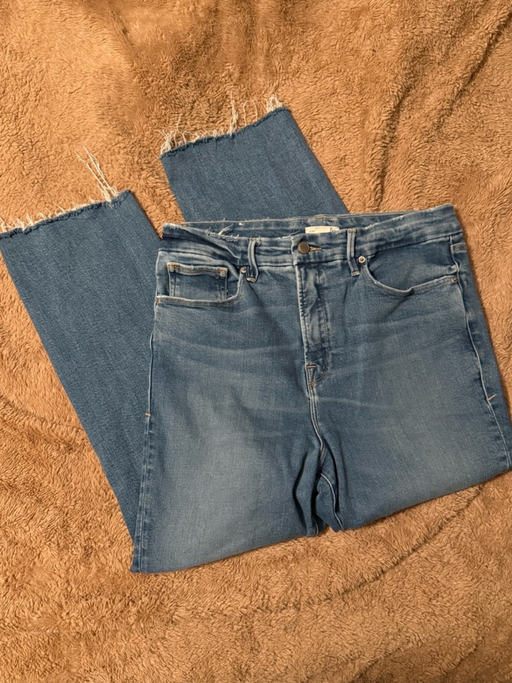 Good American High-Rise Straight Jeans - Medium Blue